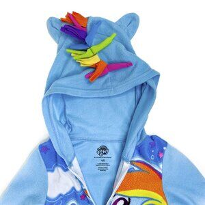 My Little Pony Blue Rainbow Dash Girls' Sleeper Hooded Onesie PJs Size 4/5